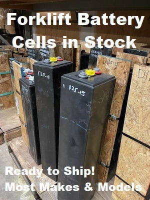 Forklift battery cells in stock