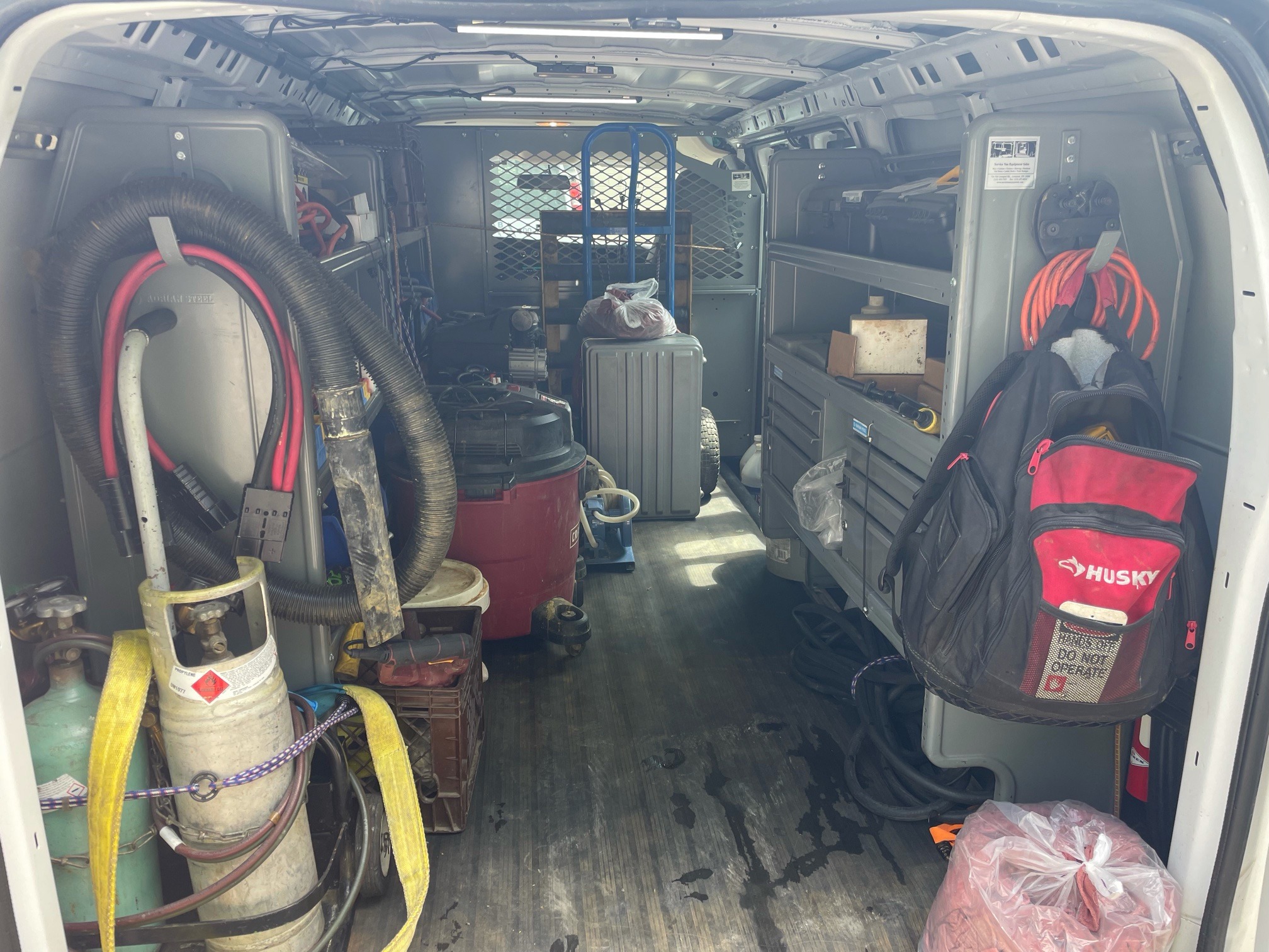 Battery Power Systems Service Road Van fully stocked